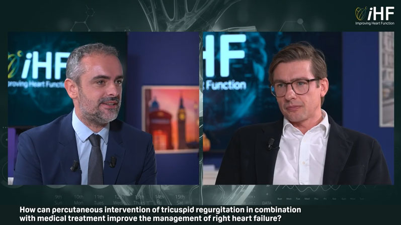 How can percutaneous intervention of tricuspid regurgitation in combination with medical treatment improve the management of right heart failure?